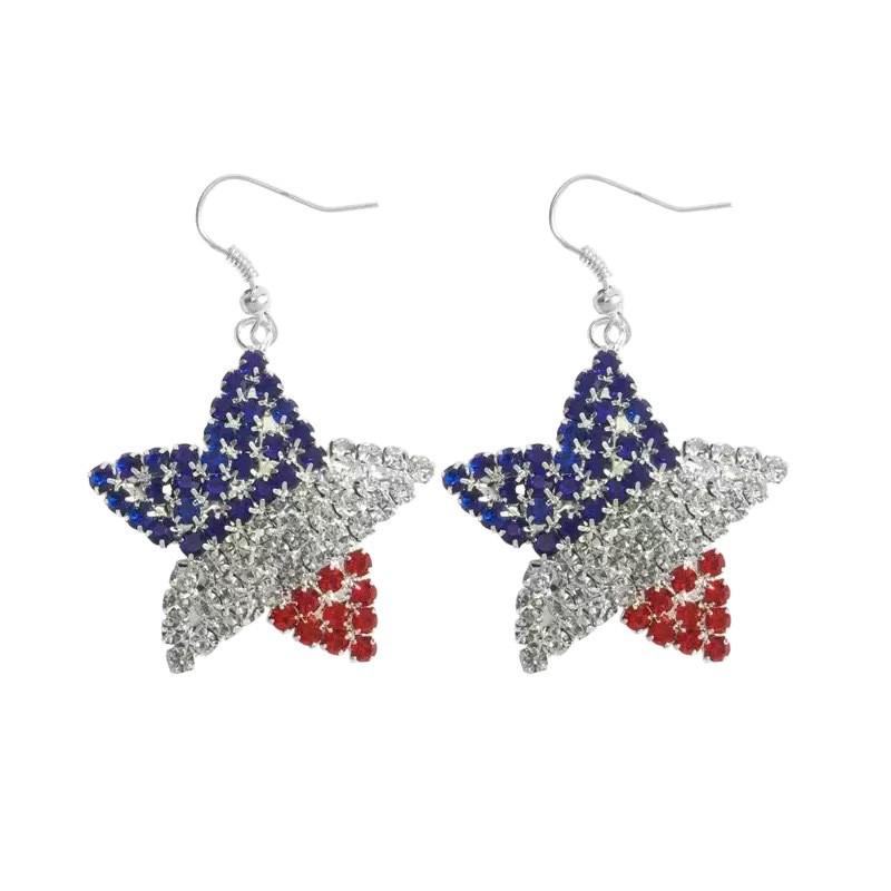 925 Sterling Silver Geometric Zirconia Earrings for Women - Flag Design, Light Luxury Ear Cuffs