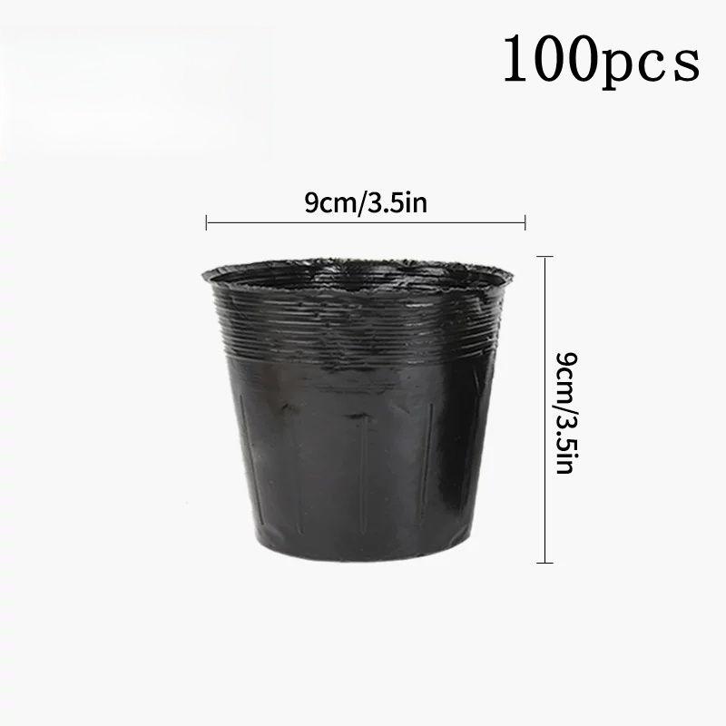 100/50Pcs Plants Nursery Pots Plastic Seeds Starter Pots W/ Holes Garden Plant Pot For Succulents Seedling Cutting Transplanting
