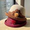 Winter hats for middle-aged and elderly women, new stylish and versatile warm woolen bucket hats with fleece lining for elderly ladies and mothers