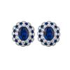 Autumn And Winter Jewelry Copper Bottom Gold-Plated Simulation Blue Spinel Temperament Egg-Shaped Set 10 * 14-6 * 8