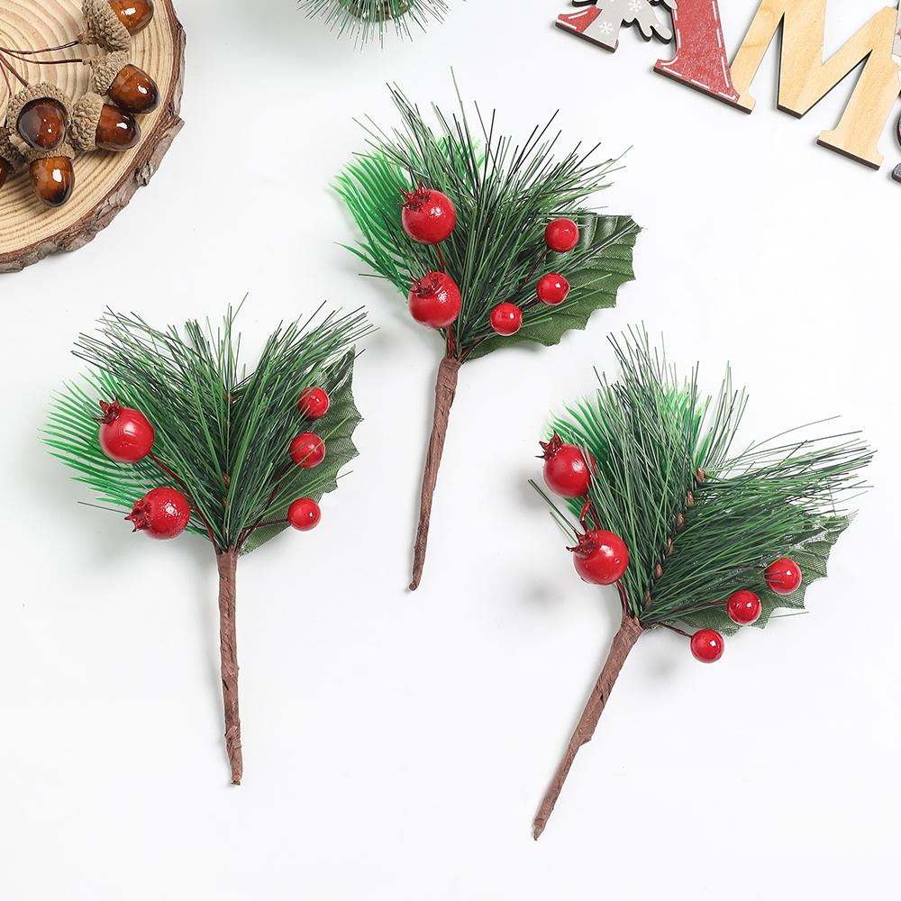 3/5Pcs Christmas Decoration Artificial Berry Bouquet Pine for Home Decor Crafts Garland Navidad New Year 2026 Garland Accessory
