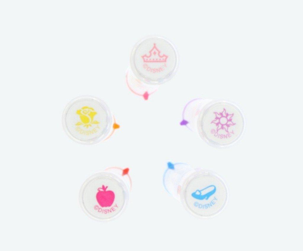 Disney Princess Color Pen Set with and Snow White Resort Stamps Belle, Ariel, Cinderella, Aurora, Rapunzel, [Disney Exclusive]
