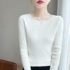 A New Slimming and Form-fitting Knitted Sweater for Autumn and Winter A Solid Color Round-neck Base Layer with A Sweater As An Inner Layer