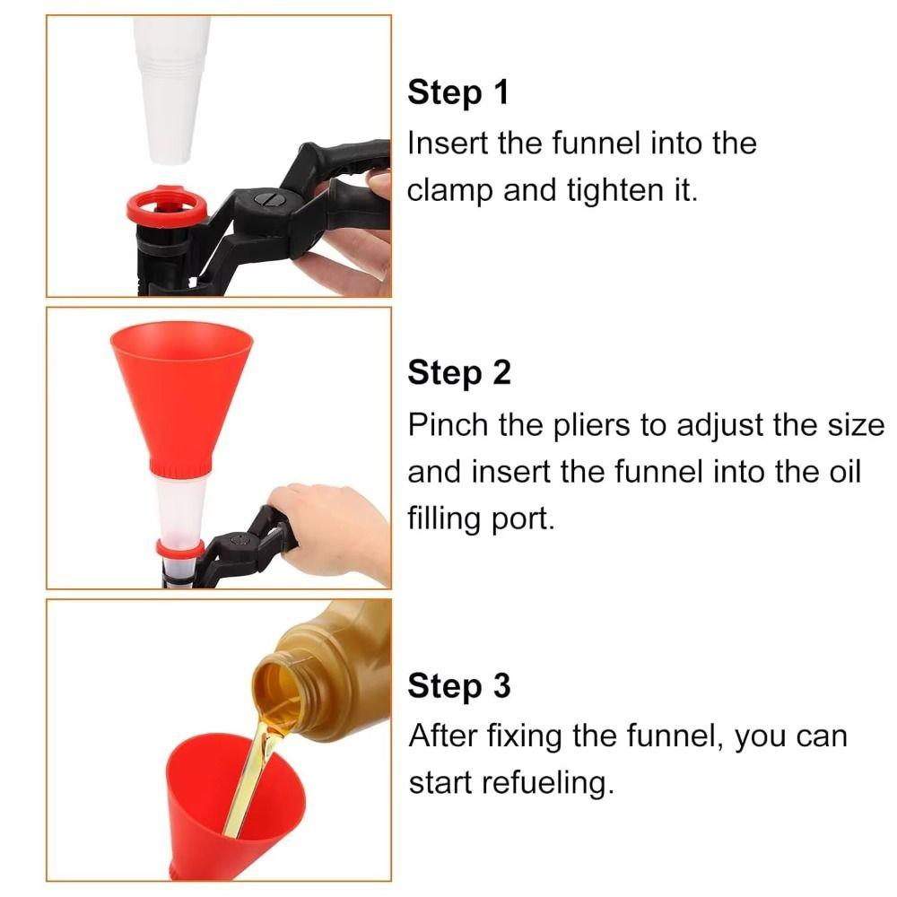 Leak-Proof Car Engine Oil Funnel Set Adjustable Bracket Oil Filling Kit  Auto Maintenance