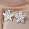 Stainless Steel Flower Drop Earrings for Women Imitating Pearls Light Luxury Exquisite Not Fading Party Jewelry Jewelry Gift New