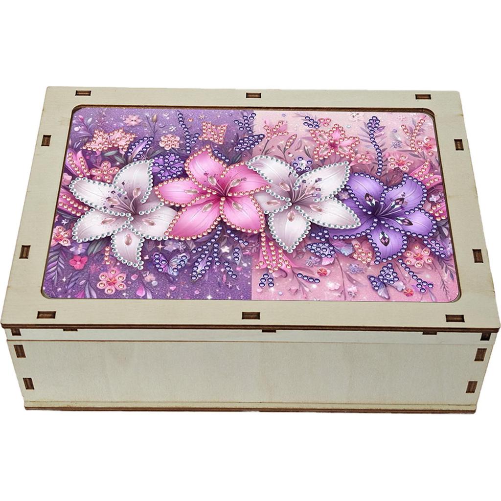 Diamond Painting Storage Box Wooden Box DIY 5D Diamond Painting Jewelry Box Diamond Painting Container Box for Women