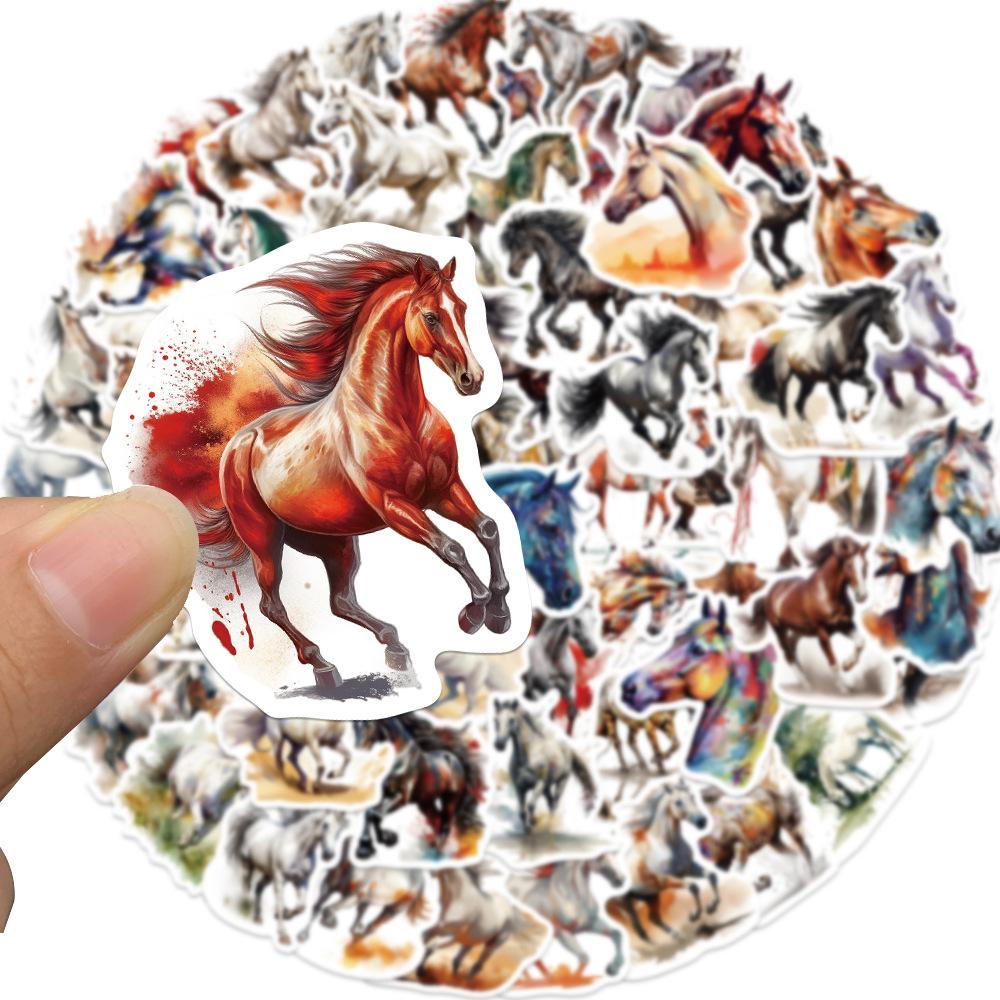60PCS Horse Funny Animals Stickers DIY Kids Notebook Luggage Motorcycle Laptop Refrigerator Decals Graffiti Sticker