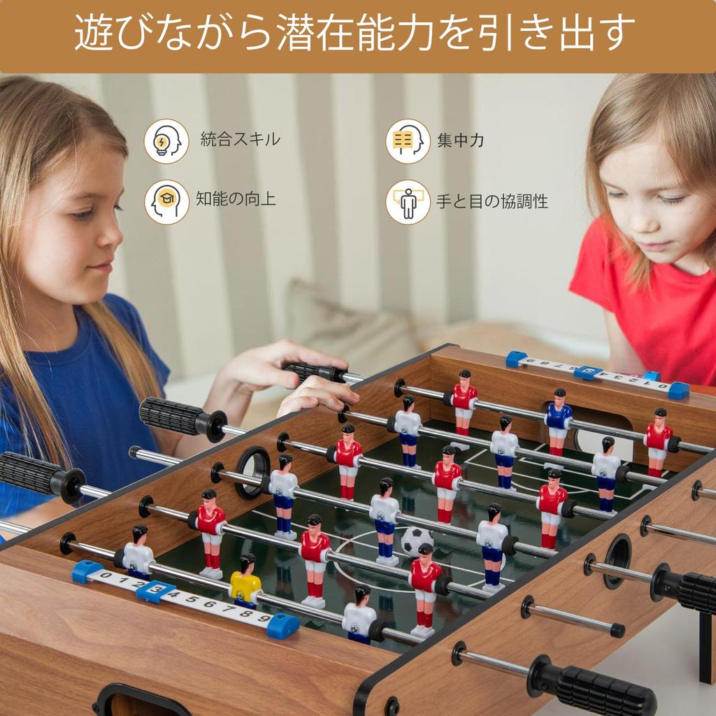 GIANTEX Board Game Soccer Board Width 70 x Depth 36 x Height 25cm Table Soccer Game Analog Game Compact Table Soccer Soccer Match Tabletop Foosball