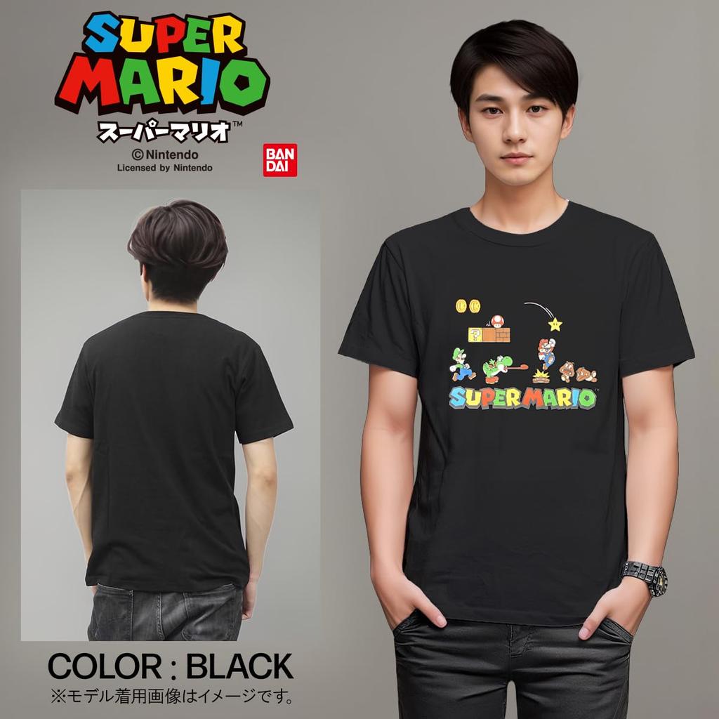 FinePlus Super Mario Stage Short Sleeve T-Shirt, Mario, Luigi, Yoshi