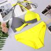 Set Bikini Sexy Push Up Costume de Baie Femei Costum de Baie Costum de Baie Femei Halter Biquini Imprimeu Frunze Articole de Plajă Costum de Înot pentru Femei