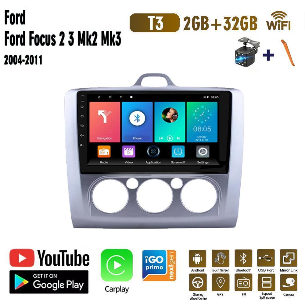 Wireless Car Stereo Radio Carplay For Ford Focus Mk2 Mk3 2004-2011 Android Car Multimedia Video Player GPS Navigation WIFI 2+32GB