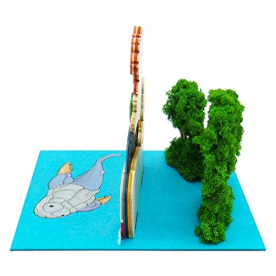 Sankei Studio Ghibli Mini Ponyo on the Cliff by the Riding the Pompom Paper Craft Sea, Boat, Non-scale MP07-40