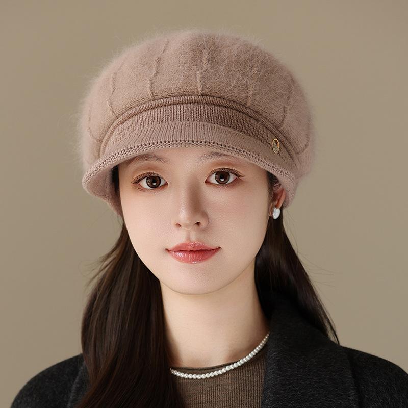 Women Autumn and Winter New Models In The Elderly Rabbit Fur Warm Knitted Cap Outdoor Riding Cold Hat