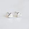 St. Delan Korean Heart Stud Earrings - Simple Stainless Steel Gold Plated Women's Accessories.