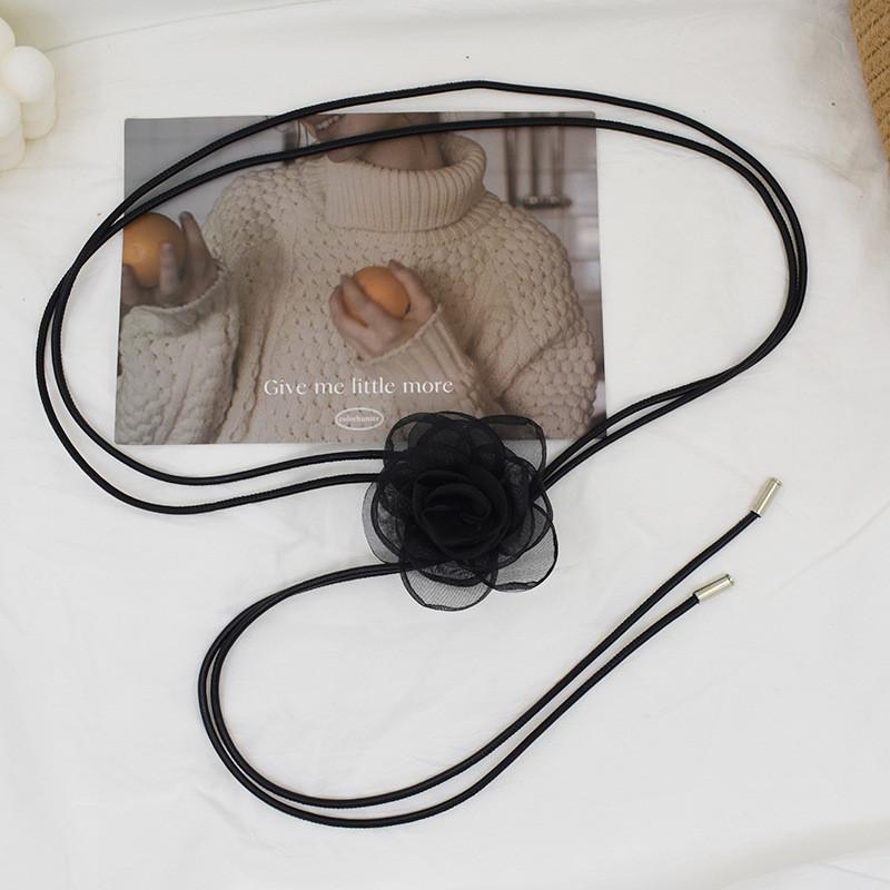 Thin Flower Fabric Waist Belt Women Decorative Dress Sub Accessory Soft Rope
