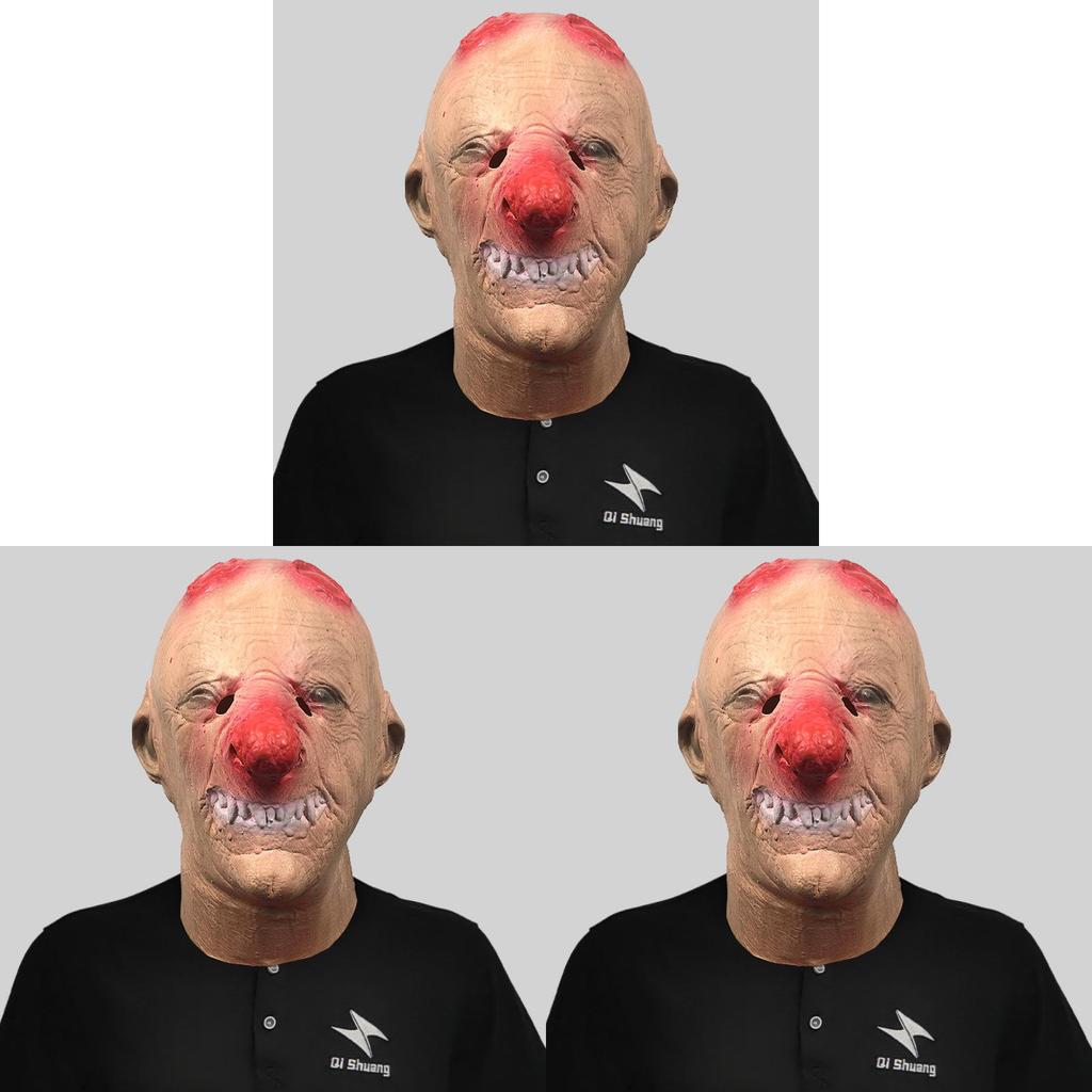 Scary Red Nose Clown Latex Mask For Halloween Party Costume Fun And Festivities
