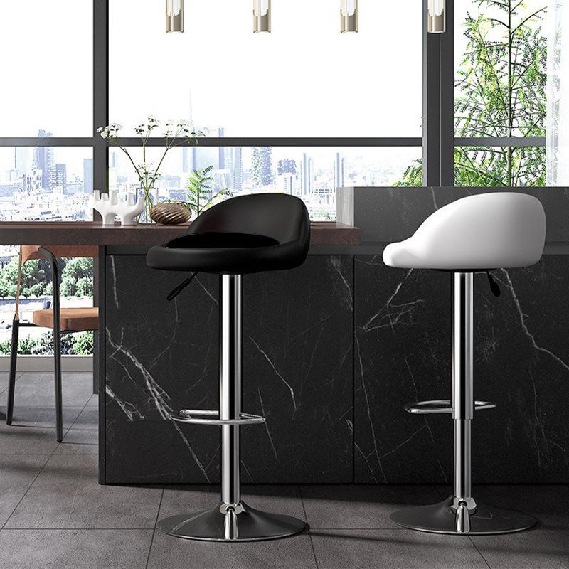 Backrest Footstool Dining Chair Adjustable PU Leather Bar Stool Rotating Bar Stools Soft Cushion Dinng Chair Home Furniture