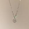 925 Silver Zircon Square Sugar Necklace Ins Style Trendy Everyday Jewelry for Women