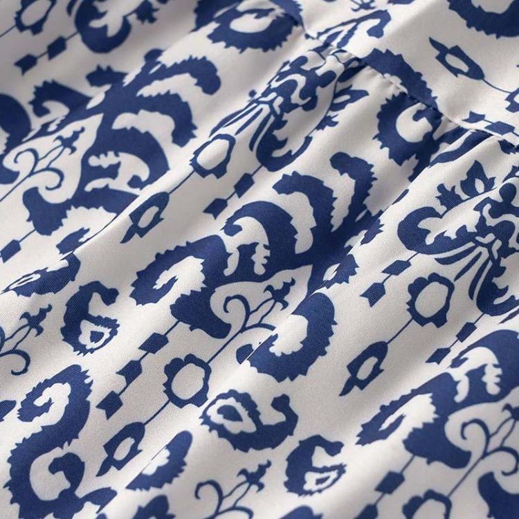 Rochie de vară pentru femei cu talie înaltă, croială A, mânecă scurtă, cu imprimeu etnic, cu șireturi