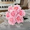 Künstliche Blumen 7-Köpfige Göttin Rosen Bündel Restaurant Dekoration Seiden-Fake-Blumen Simulation Grüne Rose Halle Dekorativ