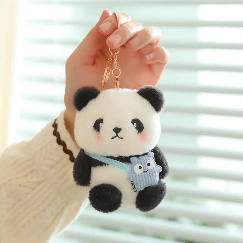 Urocza Panda Kawaii Pluszowe Zabawki Breloczek Animal Crossing Panda Wisiorek Akcesoria do Torebki Breloczek do Kluczy Samochodowych Dekoracja Torebki z Prezentem dla Chłopca Dziewczynki