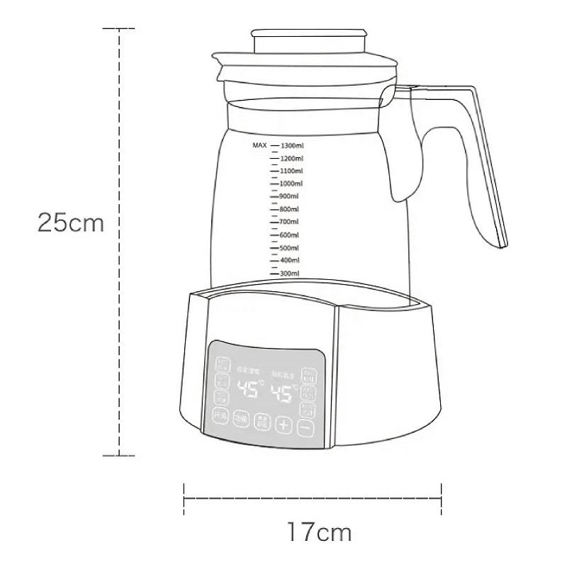 Xiaomi 1.3L Electric Kettle Multifunctional Baby Thermostatic Milk Kettle 24H Hot Water Kettle Glass Temperature Control Teapot 600W
