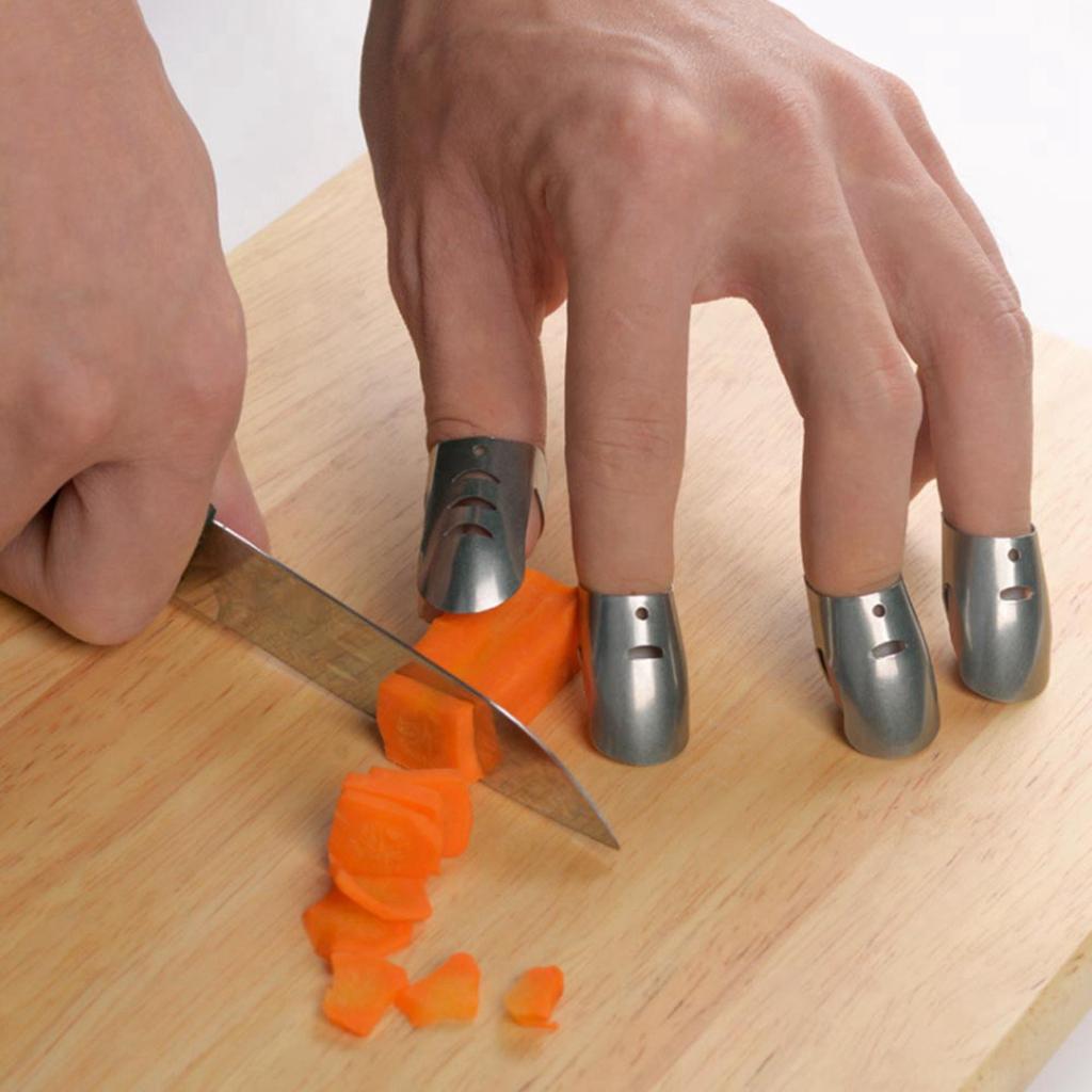 4PCS Stainless Steel Finger Guard Protector Avoid Hurting for Cutting Slicing