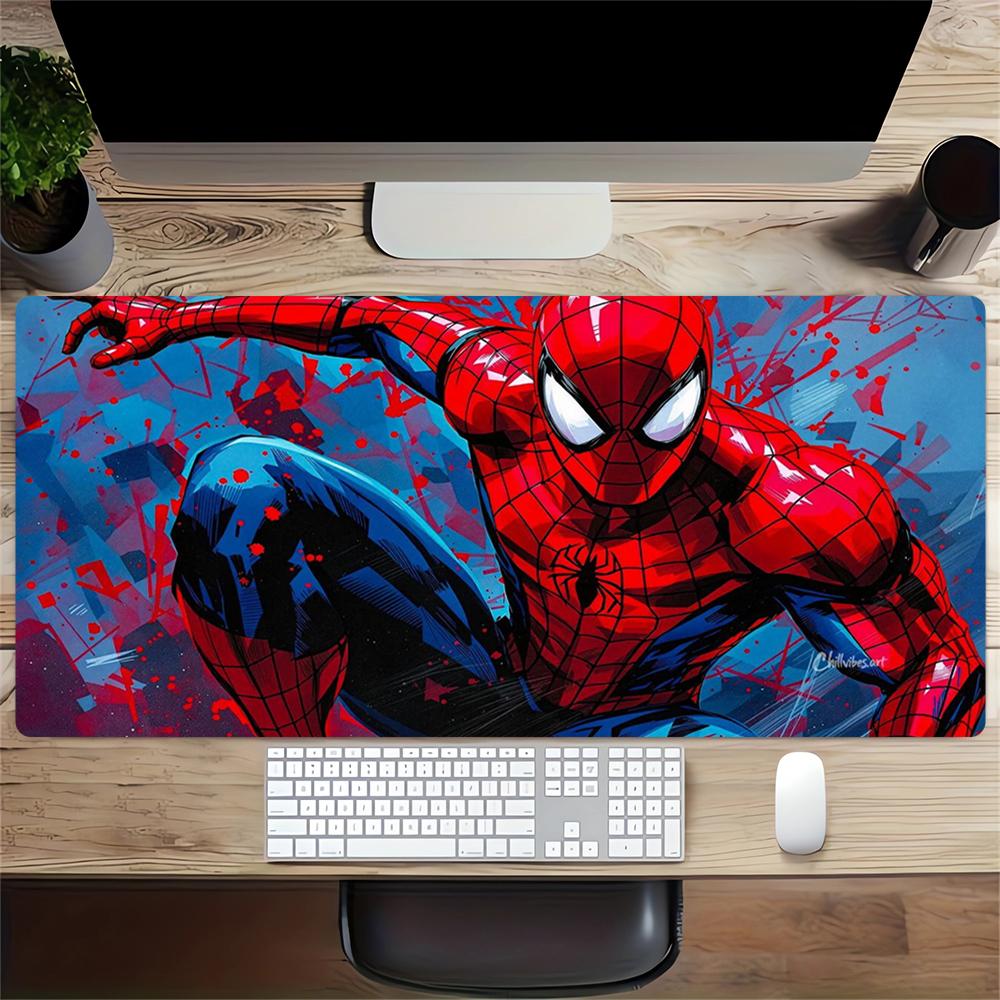 Spiderman Action Large Gaming Mouse Pad Nonslip Rubber Base Waterproof Desk Mat For Office Pc Laptop
