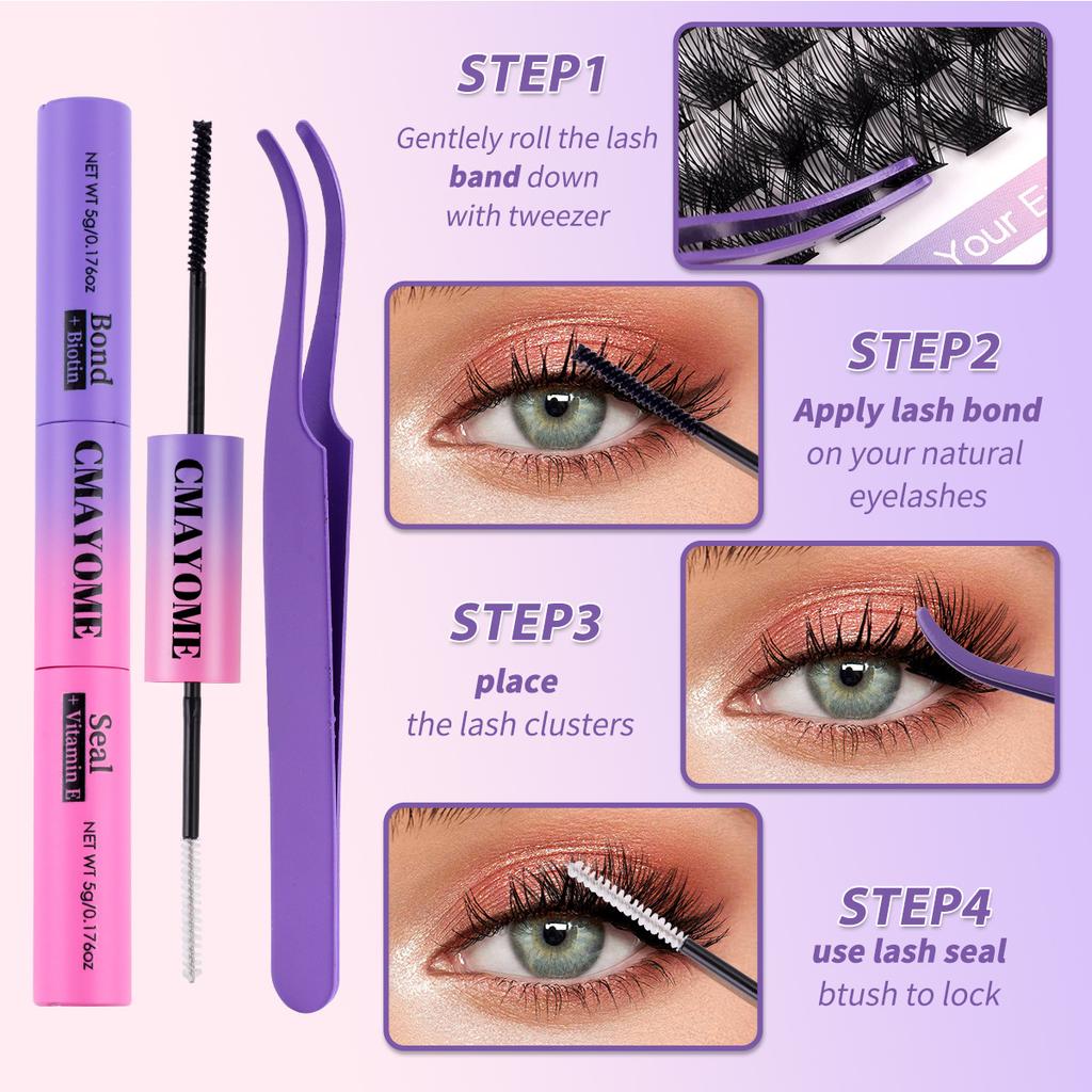 Diy Single Tuft False Eyelashes Natural Dense Mixed Segmented 10-16M Eyelashes