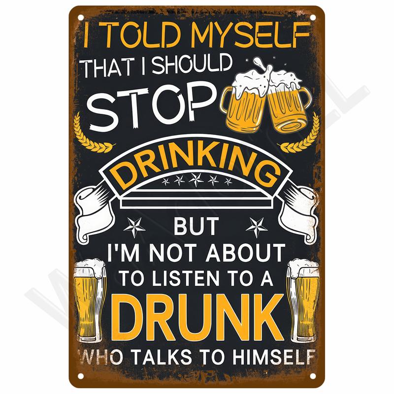 Retro Metal Sign Wall Art Mural Aesthetic Room Home Decor Items Poster Vintage Metal Plate Garage Decoration Tin Sign Plates Bar