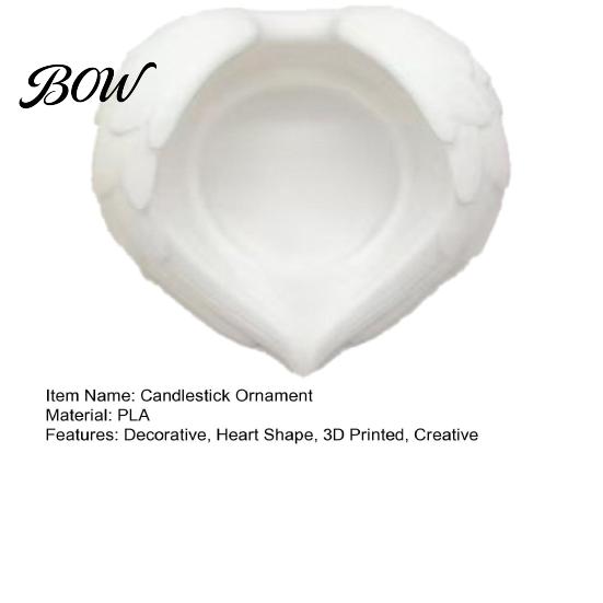 Unique Candle Display Stands 3D Printed Angel Wing Candlestick Ornaments, Heart Shape Decorative Tabletop Holder, Romantic Table Centerpiece, Festive