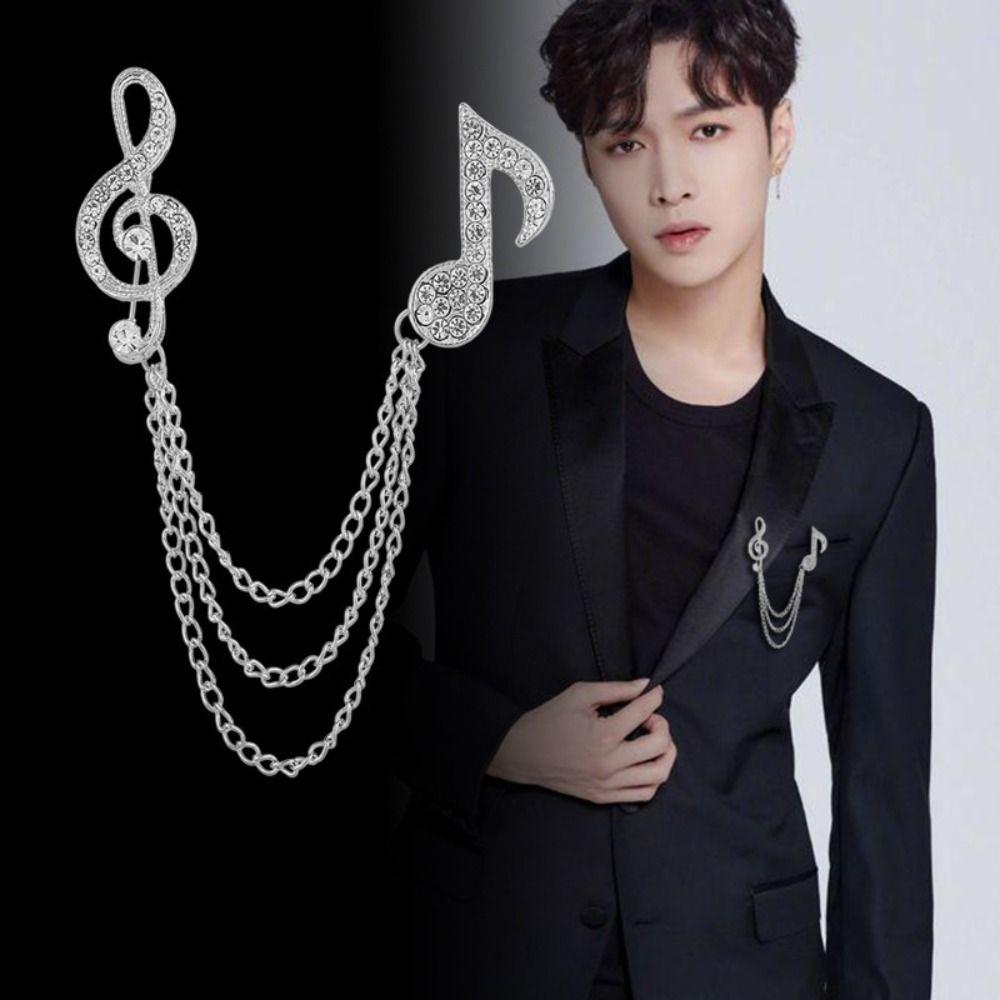 Gifts Zinc Zinc Alloy Clothes Accessories Sweater Coat Collar Pin Korean Style Badge Musical Note Brooch