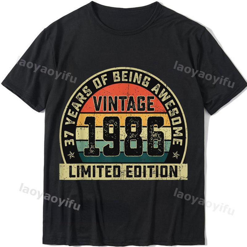 2024 Unisex Summer Tops Tshirt Vintage 1986 Classics Tshire Streetwear Printed Tshirt Top  Retro Style Tshirt