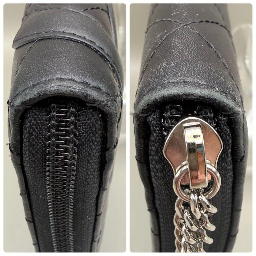 Used 【Beautiful Condition】CHANEL Cambon Line Round Zip Black
