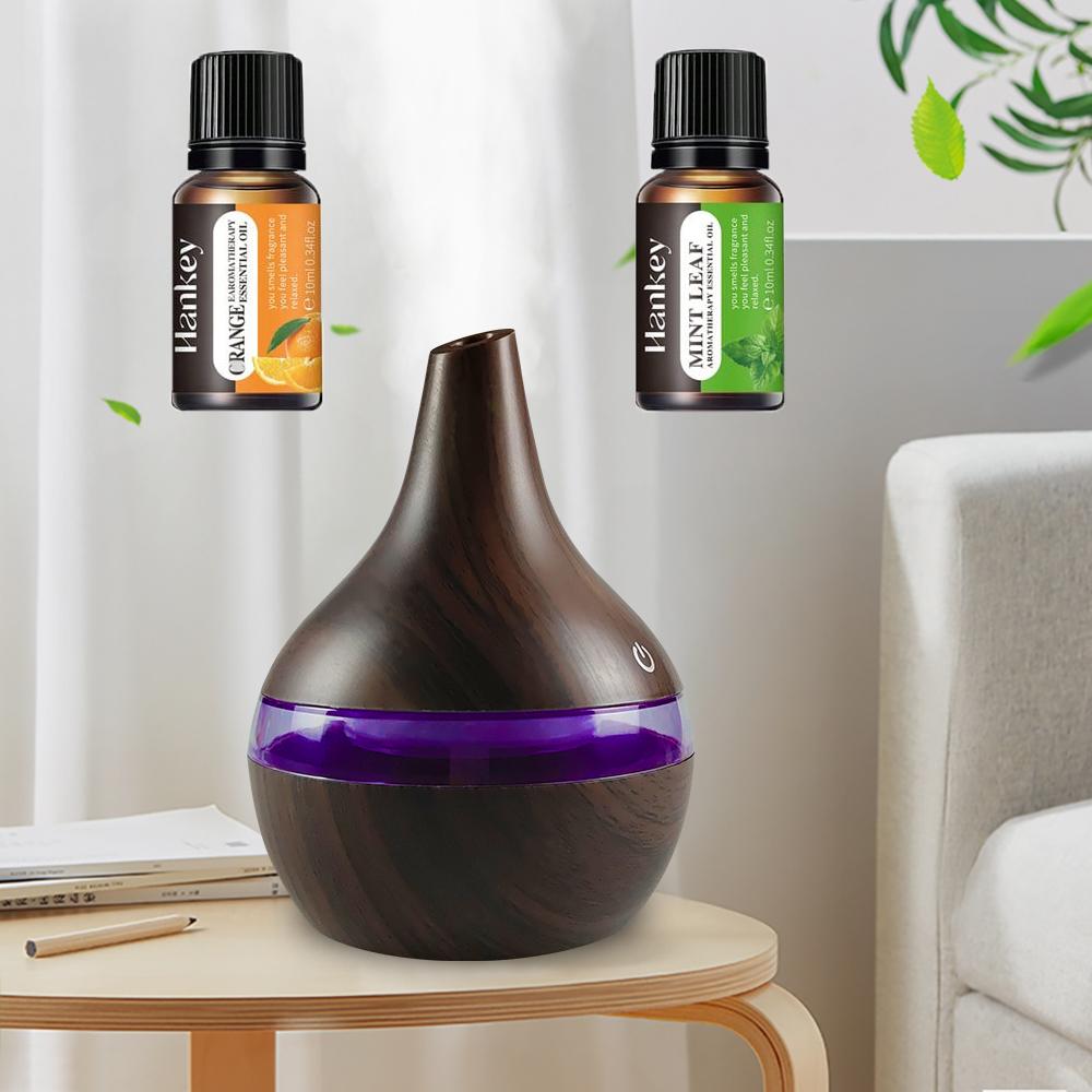 

300ml Wood Grain Humidifier & Essential Oil Diffuser USB Powered for Hydration & Aromatherapy 300ml