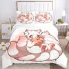 3pcs Winning Cute Nine Tailed Fox Cartoon Design Quilt Cover Set - Soft and Cozy Bedroom, Guest Room and Dorm Decorative Bedding 3-Piece Set 1 Qu