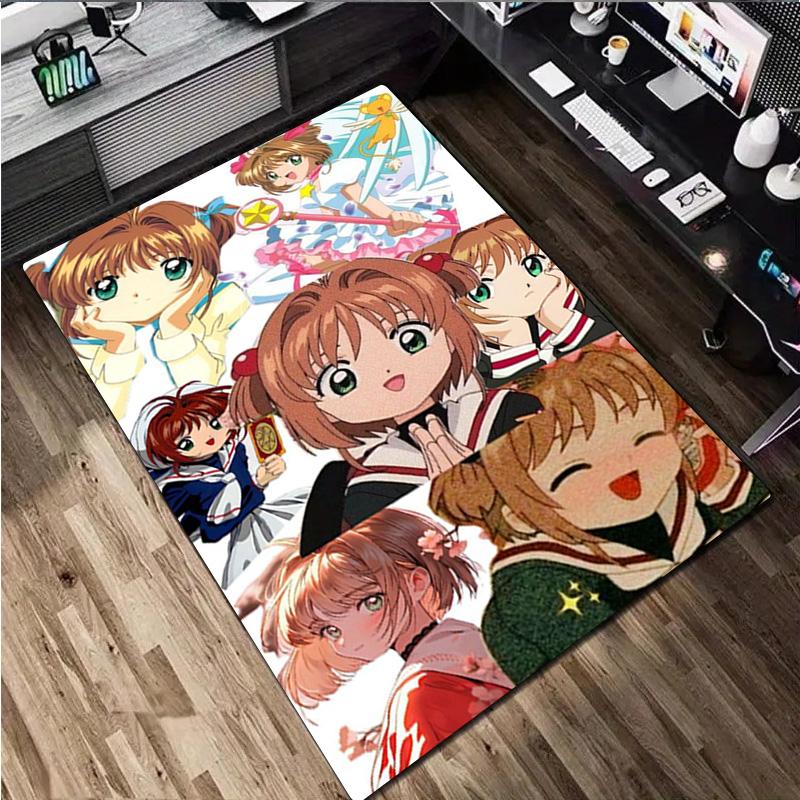 Anime Characters Sakura Kinomoto Carpet Carpet Office Decorative Carpet For Living Room Bedroom Door Mat Floor Rug Computer Chair Area Rug