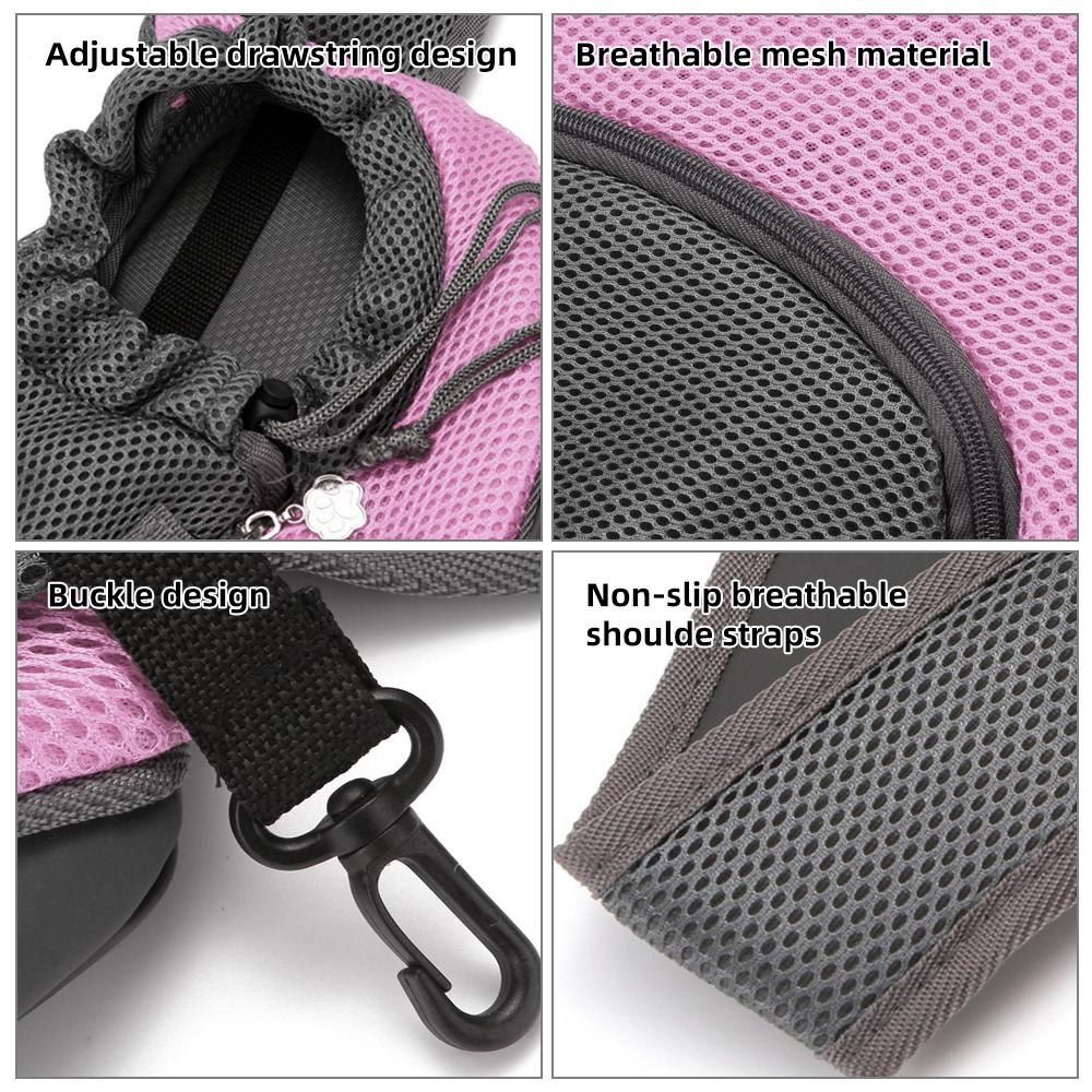 Sac à bandoulière de voyage en maille respirante pour chien de compagnie, sac à dos de voyage pour chiens et chats (M jusqu'à 10lbs