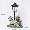 Realistic Resin Dog Garden Decoration with Solar Lighting Hand Painted Dog Figurine for Porch and Balcony Yard Ornament