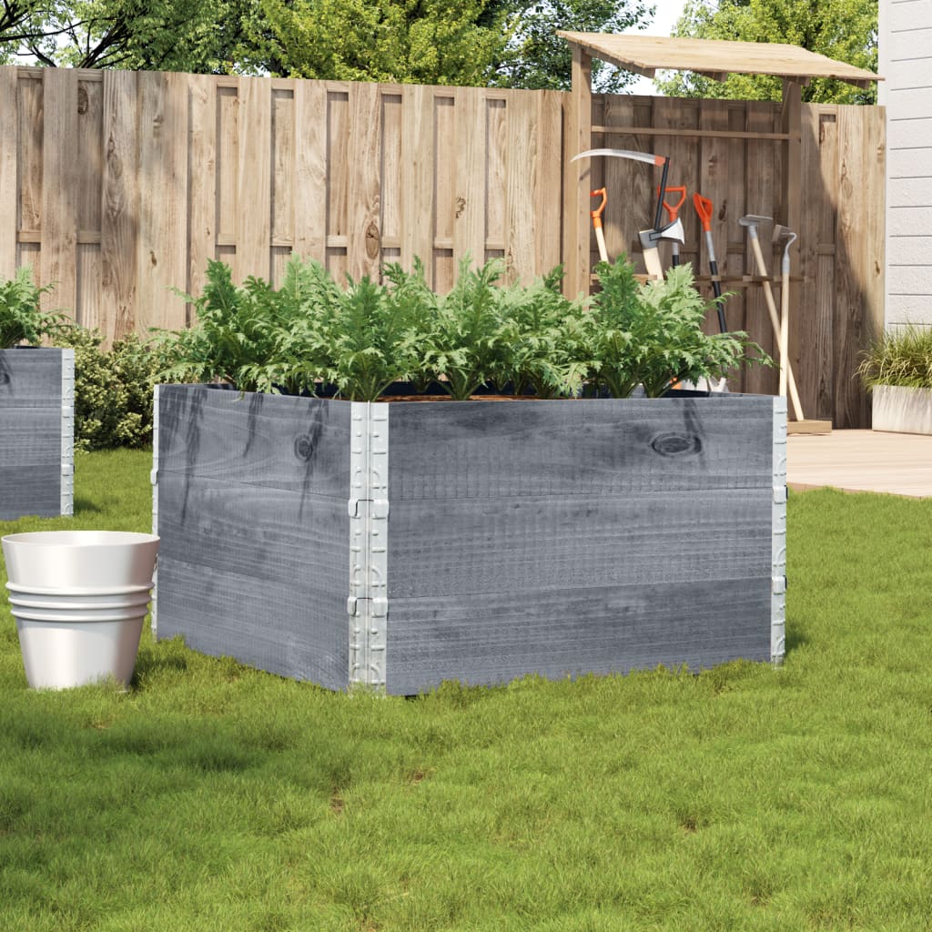 Planter Box Gray 100x100 Cm Solid Pine Wood