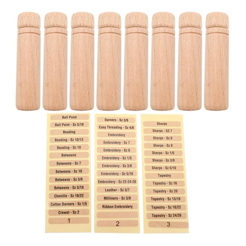 

8PCS Portable Needle Storage Tubes for Long Short Knitting Pins Quilting Needles 1
