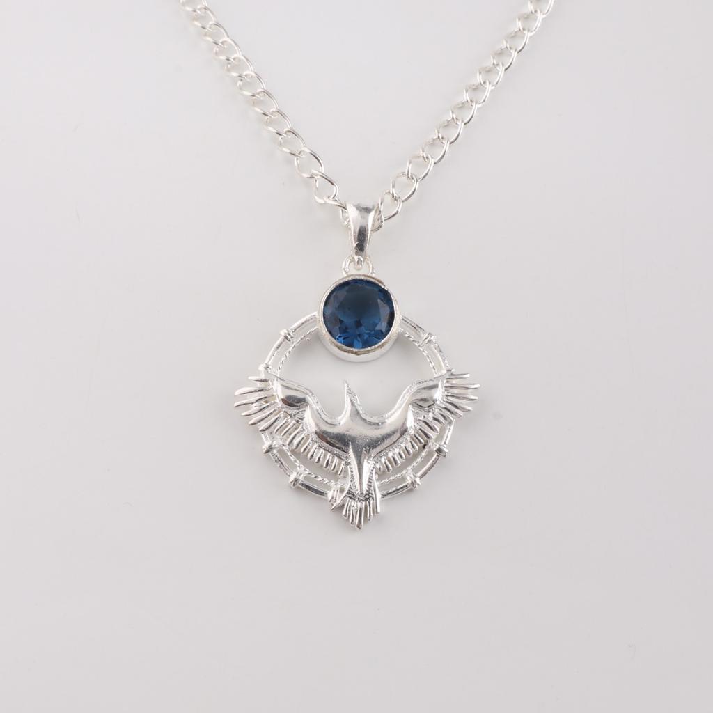 London Blue Topaz Gemstone 925 Sterling Silver Jewelry Pendant1.43"  For Wedding CP-38-16