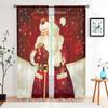 2 Stück, Fröhliche Weihnachten Weihnachtsmann Schneeflocken Vorhänge -30% Verdunkelung - geeignet für Wohnzimmer, Schlafzimmer, Küche, Heimdeko