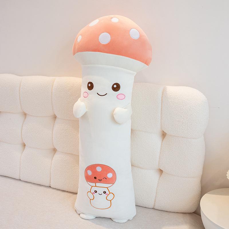 

Soft Mushroom Long Pillow Plush Toy Doll Mushroom Doll Girl Sleeping Soothing Ragdoll Doll 80cm