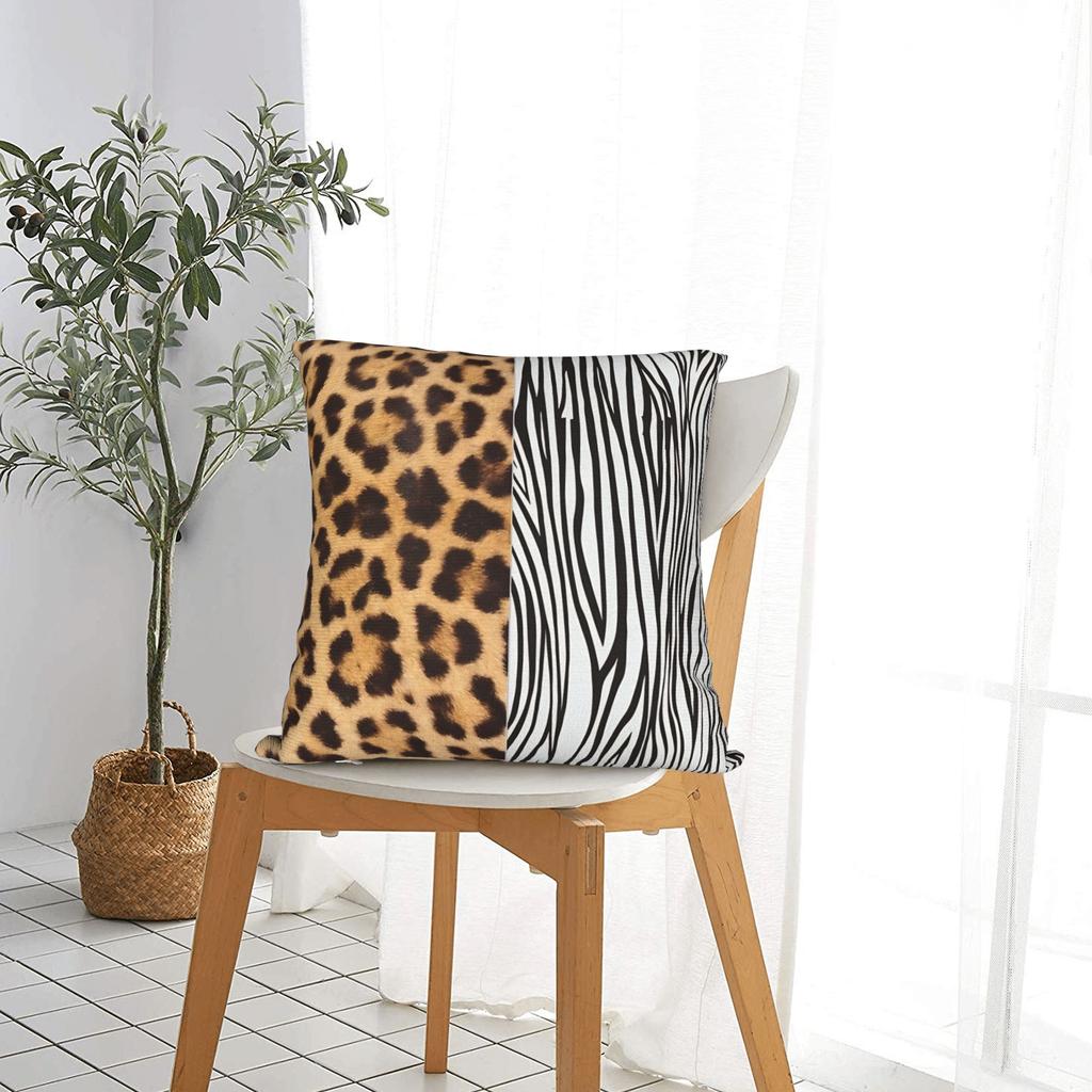 Pillow Cover Wild Leopard And Zebra Print Morden Pillow Case For Sofa Home Decor Pillowcases