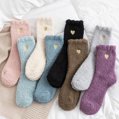 Thickening Women Winter Warm Woolen Socks Lovely Casual Plush Keep Warm Sleep Home Floor Sock Coral Fluffy Feet Warmer Accessary