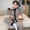 Boys Warm Coral Fleece Pajamas Set Long Sleeve Thickened Home Wear Kids Ages 8 Winter Sleepwear