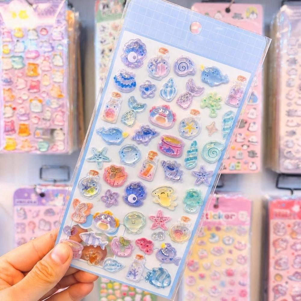 Crystal Resin Crystal Drop Sticker Solid Sticker Seashell Starfish Sticker  For Phone Case