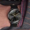 Top Luxury Brand Ultra Thin Watches Men Simple Watch Blue Glass Leather Band Quartz Wristwatches Men Casual Watch Best Gift