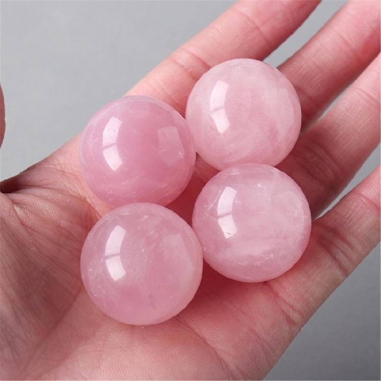 Delicate 4cm Rose Quartzs Crystal Sphere Small Crystal Ball for Bedroom Office Desktop Decors To Promote Tranquilities